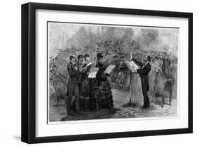 Giuseppe Verdi conducting the 'Messa da Requiem' at the Paris Opéra-Comique in 1874-Italian School-Framed Giclee Print