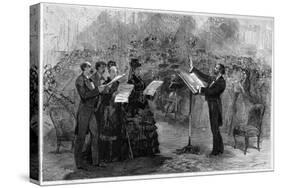 Giuseppe Verdi conducting the 'Messa da Requiem' at the Paris Opéra-Comique in 1874-Italian School-Stretched Canvas