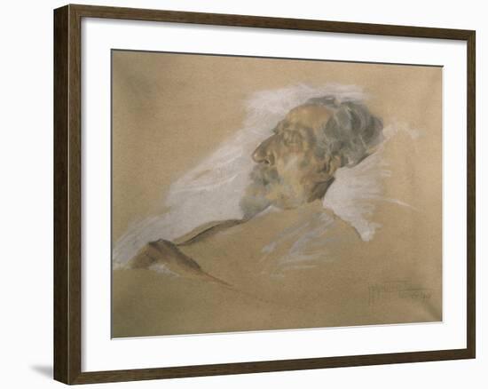 Giuseppe Verdi on His Deathbed-Adolfo Hohenstein-Framed Giclee Print