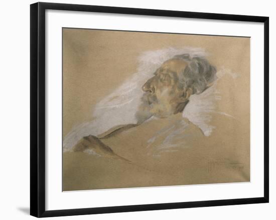 Giuseppe Verdi on His Deathbed-Adolfo Hohenstein-Framed Giclee Print