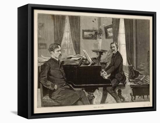 Giuseppe Verdi the Italian Opera Composer with His Librettist Arrigo Boito-null-Framed Stretched Canvas