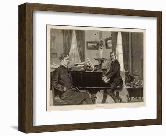 Giuseppe Verdi the Italian Opera Composer with His Librettist Arrigo Boito-null-Framed Art Print