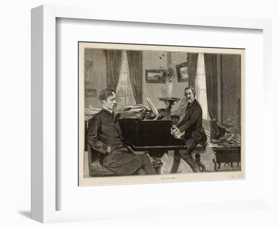 Giuseppe Verdi the Italian Opera Composer with His Librettist Arrigo Boito-null-Framed Art Print