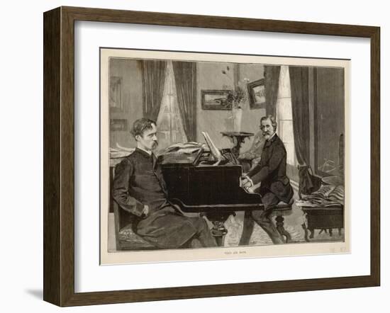 Giuseppe Verdi the Italian Opera Composer with His Librettist Arrigo Boito-null-Framed Art Print