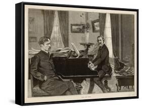 Giuseppe Verdi the Italian Opera Composer with His Librettist Arrigo Boito-null-Framed Stretched Canvas