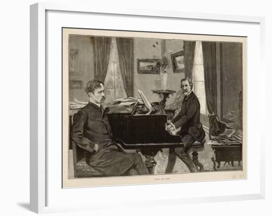 Giuseppe Verdi the Italian Opera Composer with His Librettist Arrigo Boito-null-Framed Art Print