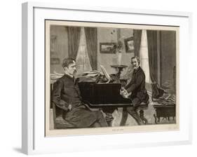 Giuseppe Verdi the Italian Opera Composer with His Librettist Arrigo Boito-null-Framed Art Print