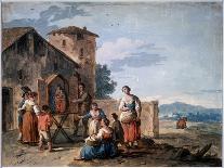 Three Peasants Resting on a River Bank, C1750-Giuseppe Zais-Giclee Print