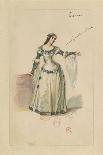 France, Paris, Costume Sketch for Leonora in the Troubadour-Giuseppe Zauli-Framed Stretched Canvas