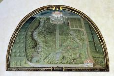 Villa Pratolino from a Series of Lunettes Depicting Views of the Medici Villas, 1599-Giusto Utens-Framed Giclee Print