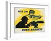 Give 'Em Both Barrels Poster-Jean Carlu-Framed Giclee Print