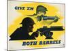 Give 'Em Both Barrels Poster-Jean Carlu-Mounted Giclee Print