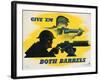 Give 'Em Both Barrels Poster-Jean Carlu-Framed Giclee Print