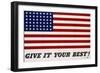 Give It Your Best! - 1942 USA Flag-Charles Coiner-Framed Giclee Print