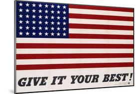 Give It Your Best! - 1942 USA Flag-Charles Coiner-Mounted Giclee Print