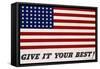 Give It Your Best! - 1942 USA Flag-Charles Coiner-Framed Stretched Canvas