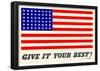 Give It Your Best American Flag WWII War Propaganda Art Print Poster-null-Framed Poster