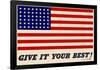 Give It Your Best American Flag WWII War Propaganda Art Print Poster-null-Framed Poster