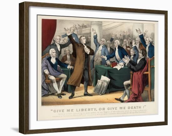 "Give Me Liberty or Give Me Death!, 1876-N. and Ives, J.M. Currier-Framed Giclee Print