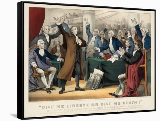 "Give Me Liberty or Give Me Death!, 1876-N. and Ives, J.M. Currier-Framed Stretched Canvas