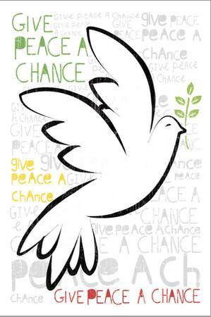Give Peace A Chance\' Stretched Print Sasha - Blake Canvas