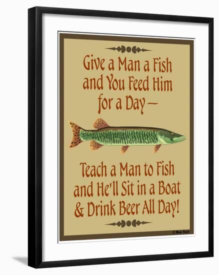 Give Teach Fish Beer-Mark Frost-Framed Giclee Print