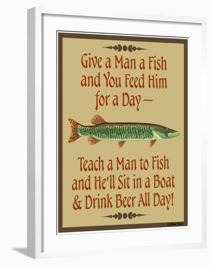 Give Teach Fish Beer-Mark Frost-Framed Giclee Print