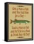 Give Teach Fish Beer-Mark Frost-Framed Stretched Canvas