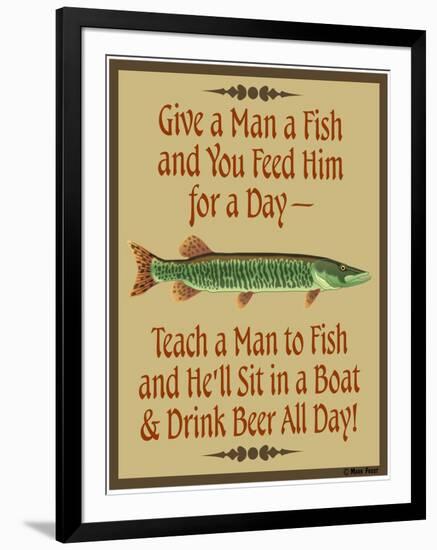 Give Teach Fish Beer-Mark Frost-Framed Giclee Print