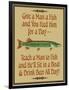 Give Teach Fish Beer-Mark Frost-Framed Giclee Print