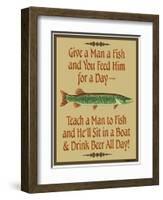 Give Teach Fish Beer-Mark Frost-Framed Premium Giclee Print