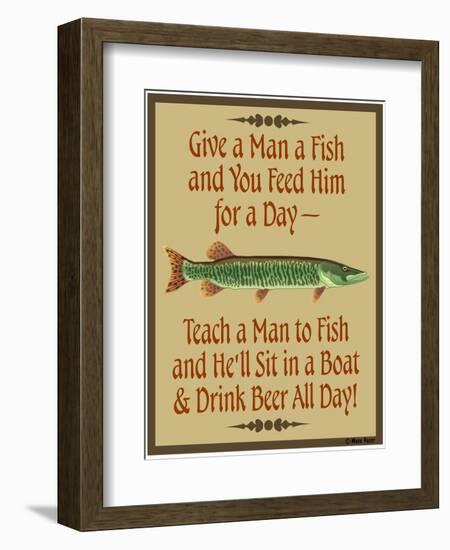 Give Teach Fish Beer-Mark Frost-Framed Premium Giclee Print