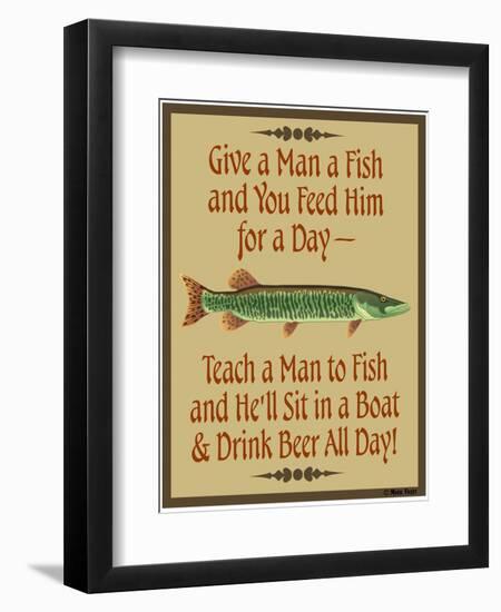 Give Teach Fish Beer-Mark Frost-Framed Premium Giclee Print