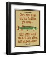 Give Teach Fish Beer-Mark Frost-Framed Premium Giclee Print