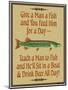 Give Teach Fish Beer-Mark Frost-Mounted Premium Giclee Print