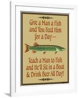 Give Teach Fish Beer-Mark Frost-Framed Giclee Print