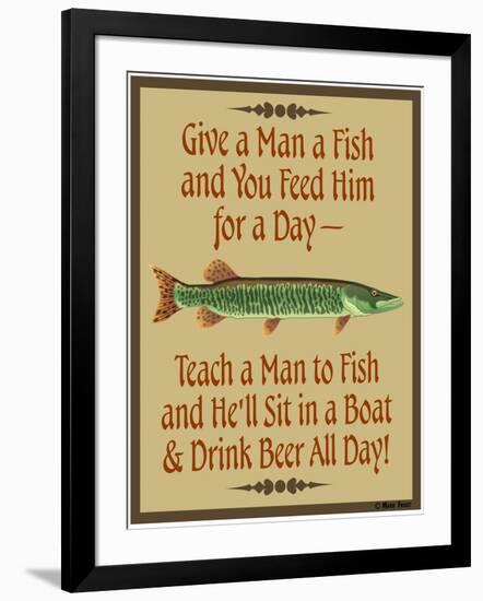 Give Teach Fish Beer-Mark Frost-Framed Giclee Print