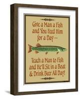 Give Teach Fish Beer-Mark Frost-Framed Giclee Print