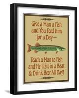 Give Teach Fish Beer-Mark Frost-Framed Giclee Print