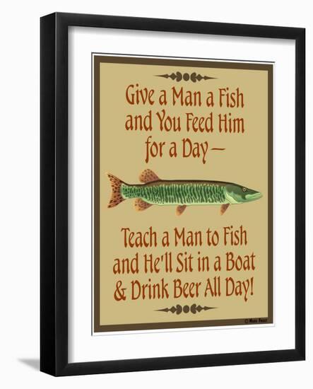 Give Teach Fish Beer-Mark Frost-Framed Giclee Print