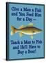 Give Teach Fish Boat-Mark Frost-Stretched Canvas