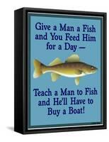 Give Teach Fish Boat-Mark Frost-Framed Stretched Canvas