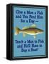 Give Teach Fish Boat-Mark Frost-Framed Stretched Canvas