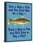 Give Teach Fish Boat-Mark Frost-Stretched Canvas