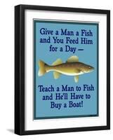 Give Teach Fish Boat-Mark Frost-Framed Giclee Print