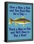 Give Teach Fish Boat-Mark Frost-Framed Stretched Canvas