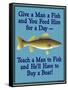 Give Teach Fish Boat-Mark Frost-Framed Stretched Canvas