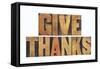 Give Thanks-PixelsAway-Framed Stretched Canvas