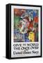 Give the World the Once over in the United States Navy Poster-James H. Daugherty-Framed Stretched Canvas
