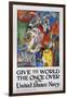 Give the World the Once over in the United States Navy Poster-James H. Daugherty-Framed Giclee Print